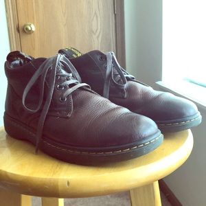 Used dark brown leather boots Doc Martens